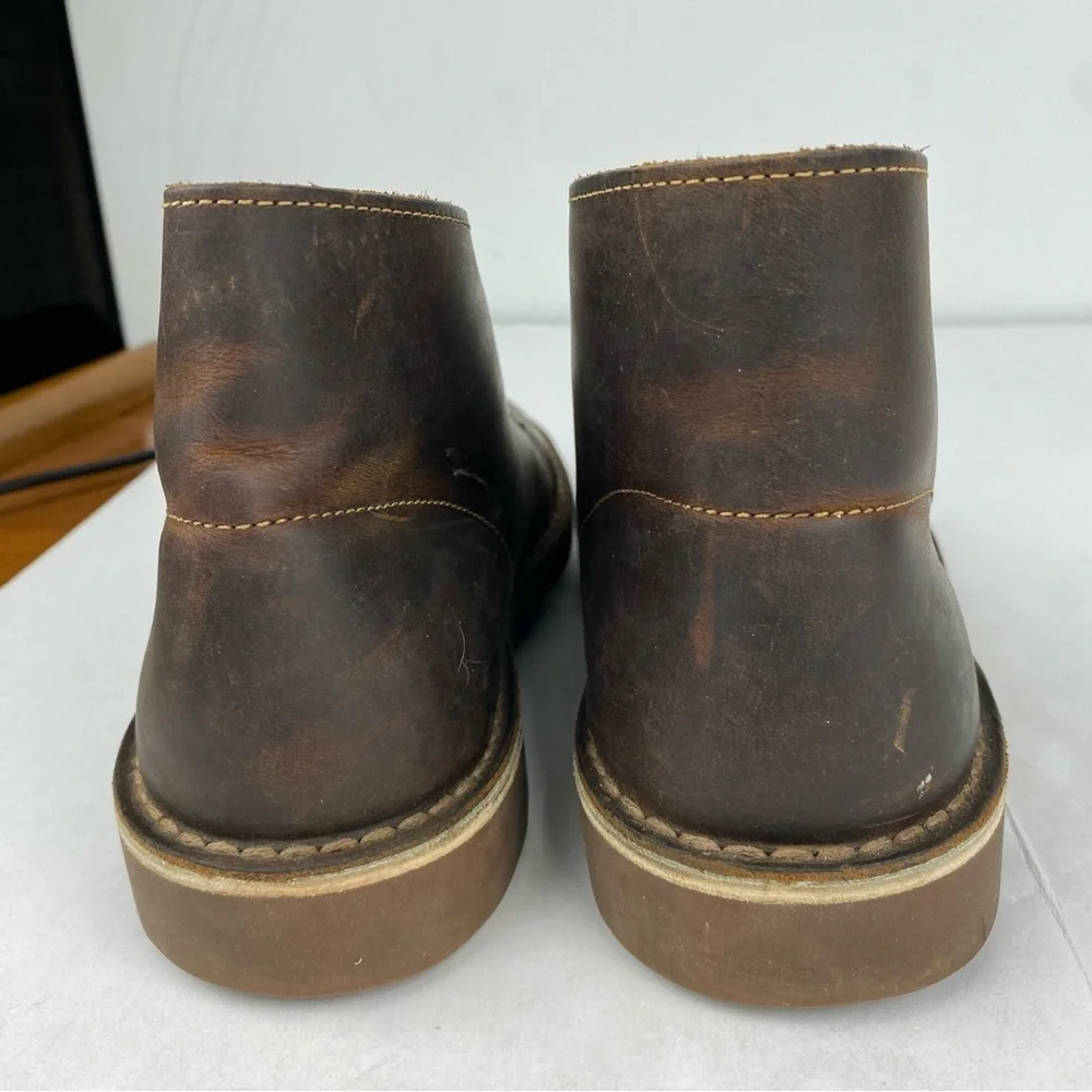 Clarks Mens 7.5 Brown Leather Bushacre 2 Chukka Boot Lace Up